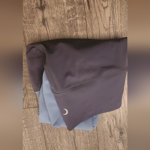 Zyia Active HR Storm Parallel Luxe Blue Gray Ruching Leggings Dance Yoga Block - Picture 7 of 7